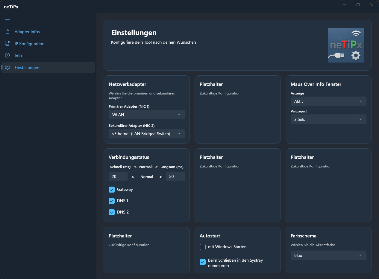 neTiPx Einstellungen
